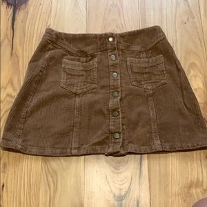 Rust brown corduroy short skirt